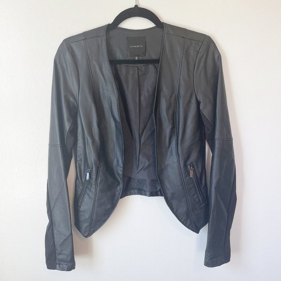 Dynamite Black Leather Jacket Size Small